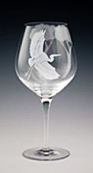 Egret Goblet glass art by cynthia myers